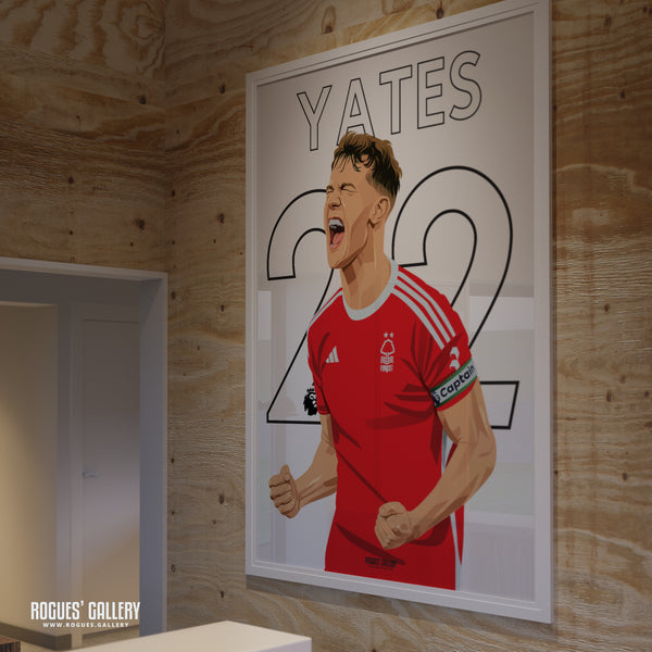 Ryan Yates - Nottingham Forest - Signed A3 Name & Number Prints