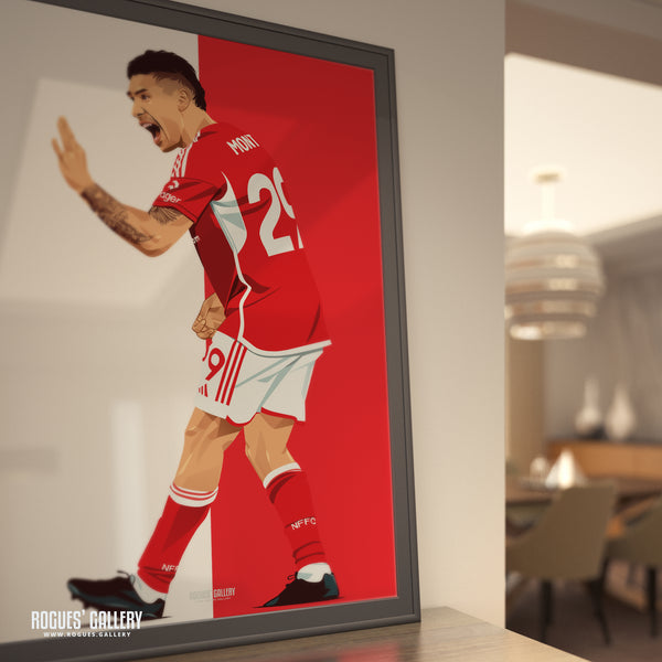 Gonzalo Montiel - Nottingham Forest - A0, A1, A2 or A3 Red & White Prints