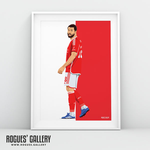 Felipe - Nottingham Forest - A0, A1, A2 or A3 Red & White Prints