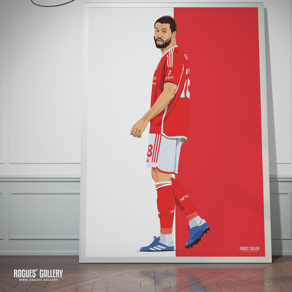 Felipe - Nottingham Forest - A0, A1, A2 or A3 Red & White Prints