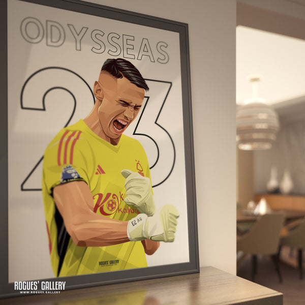 Odysseas Vlachodimos - Nottingham Forest - A0, A1, A2 or A3 Name & Number Prints (Odysseas Version)