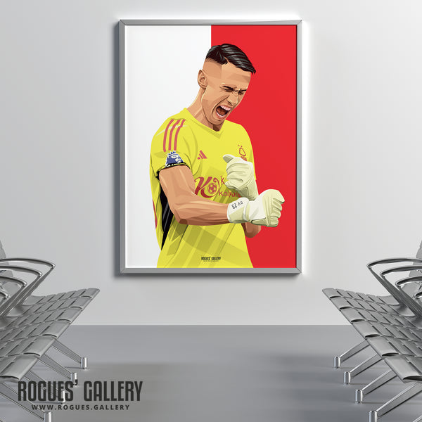 Odysseas Vlachodimos - Nottingham Forest - Signed A3 Red & White Prints