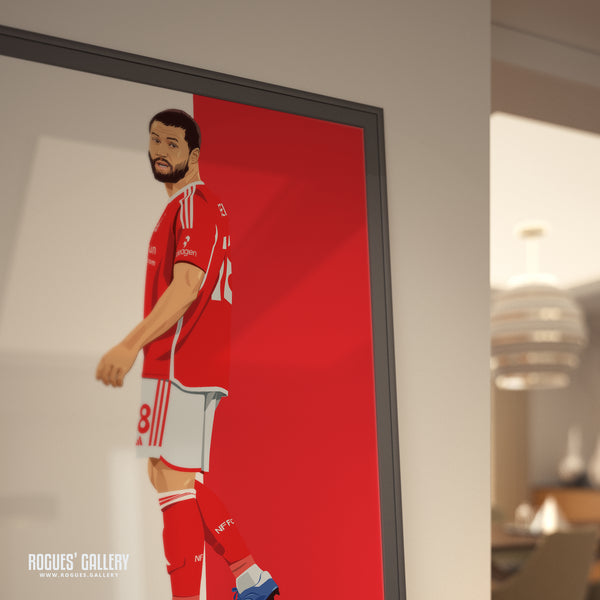 Felipe - Nottingham Forest - Signed A3 Red & White Prints