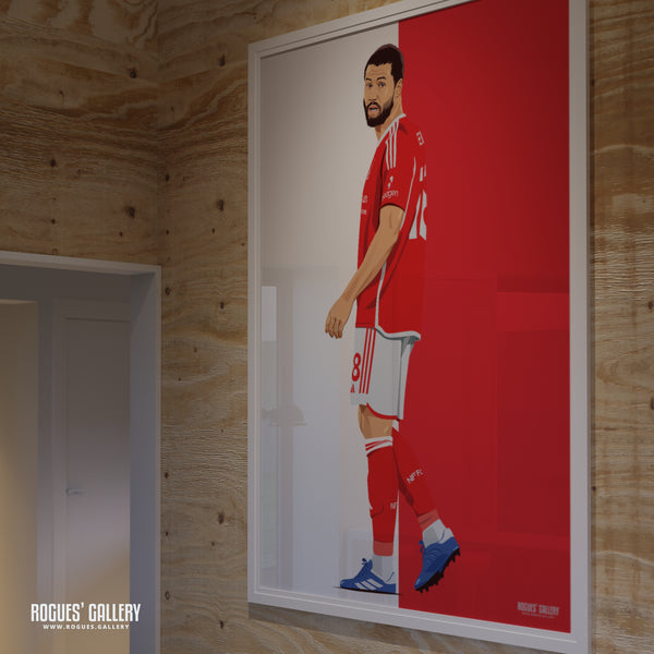 Felipe - Nottingham Forest - Signed A3 Red & White Prints