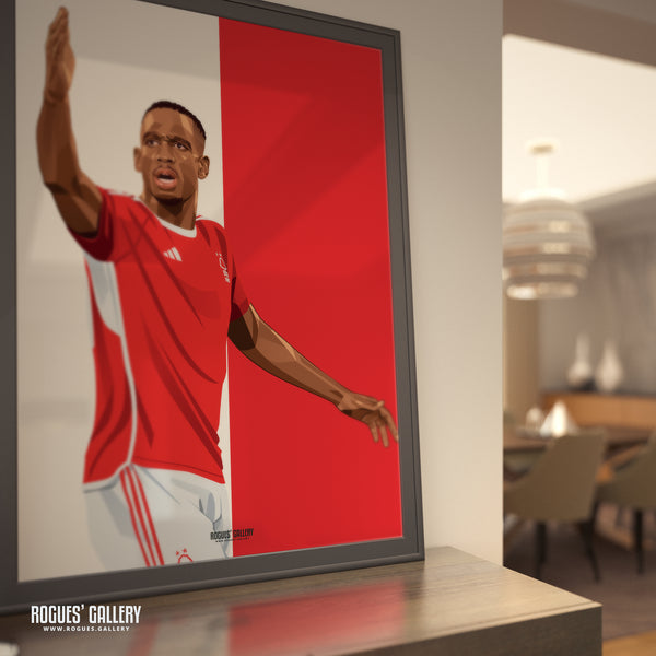 Willy Boly - Nottingham Forest - A0, A1, A2 or A3 Red & White Prints