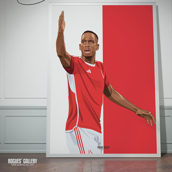 Willy Boly - Nottingham Forest - A0, A1, A2 or A3 Red & White Prints