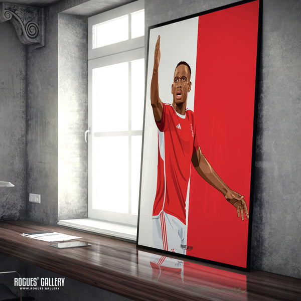Willy Boly - Nottingham Forest - A0, A1, A2 or A3 Red & White Prints