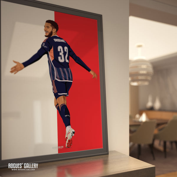 Andrew Omobamidele - Nottingham Forest - A0, A1, A2 or A3 Red & White Prints