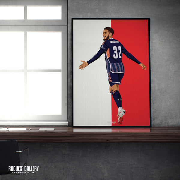 Andrew Omobamidele - Nottingham Forest - A0, A1, A2 or A3 Red & White Prints