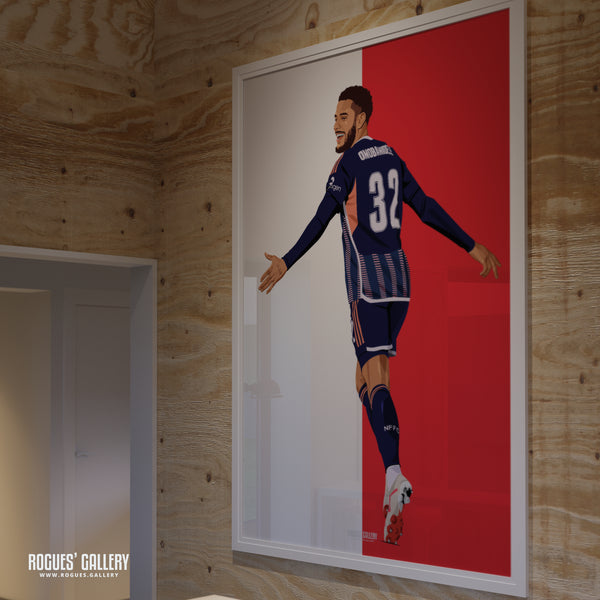 Andrew Omobamidele - Nottingham Forest - A0, A1, A2 or A3 Red & White Prints