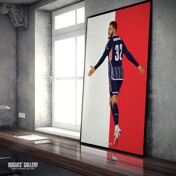 Andrew Omobamidele - Nottingham Forest - A0, A1, A2 or A3 Red & White Prints