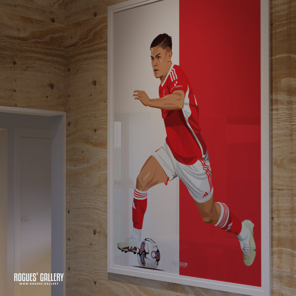 Brandon Aguilera - Nottingham Forest - A0, A1, A2 or A3 Red & White Prints