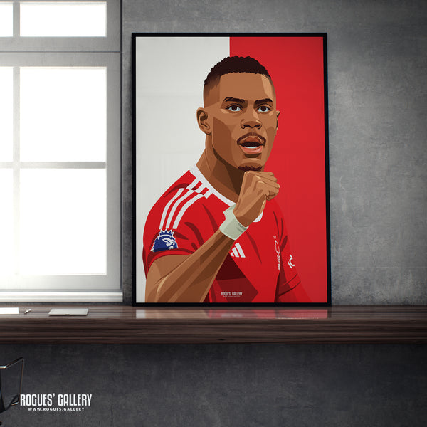 Moussa Niakhate - Nottingham Forest - A0, A1, A2 or A3 Red & White Prints