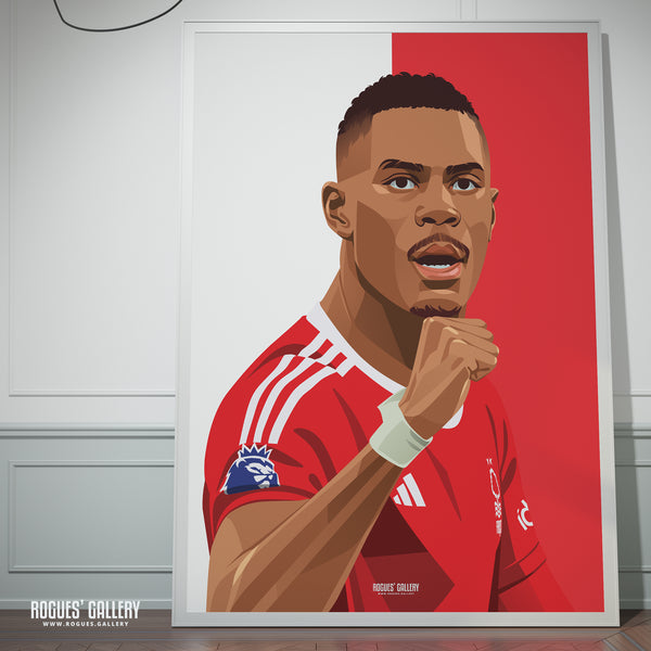 Moussa Niakhate - Nottingham Forest - A0, A1, A2 or A3 Red & White Prints