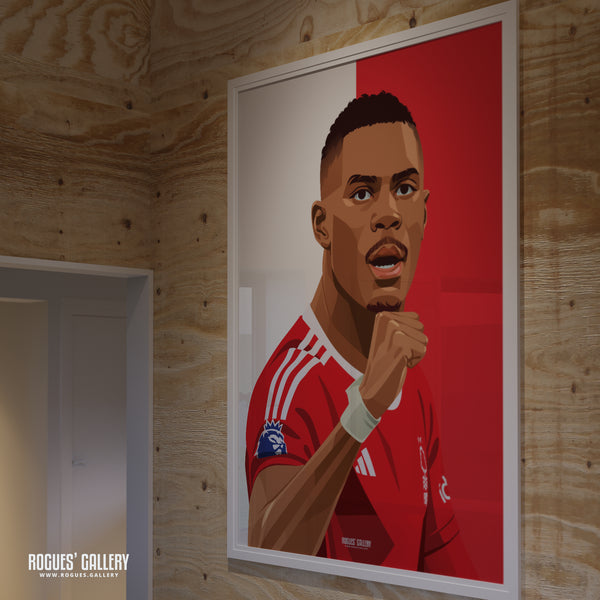 Moussa Niakhate - Nottingham Forest - Signed A3 Red & White Prints