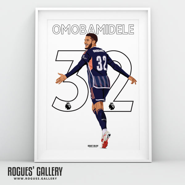Andrew Omobamidele - Nottingham Forest - Signed A3 Premier League Name & Number Prints