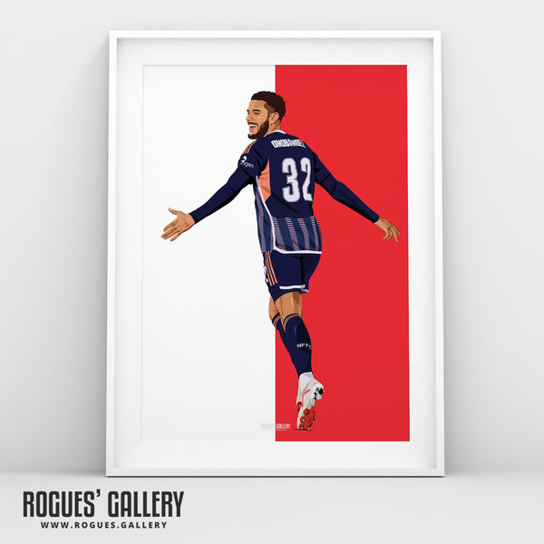 Andrew Omobamidele - Nottingham Forest - Signed A3 Red & White Prints