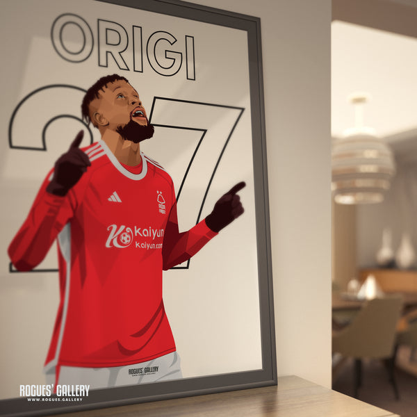 Divock Origi - Nottingham Forest - A0, A1, A2 or A3 Premier League Name & Number Prints