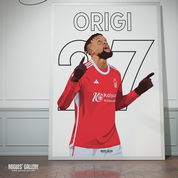 Divock Origi - Nottingham Forest - A0, A1, A2 or A3 Premier League Name & Number Prints