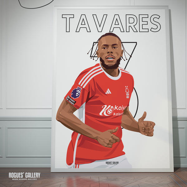 Nuno Tavares - Nottingham Forest - A0, A1, A2 or A3 Premier League Name & Number Prints