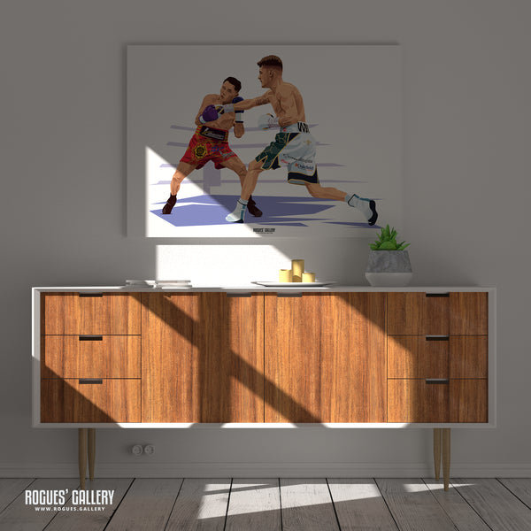 Retribution vs Lara - Leigh Wood, Nottingham's Double World Champion Boxer - A1, A0, A1, A2 or A3 Prints