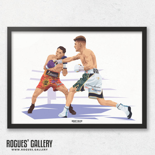 Retribution vs Lara - Leigh Wood, Nottingham's Double World Champion Boxer - A1, A0, A1, A2 or A3 Prints