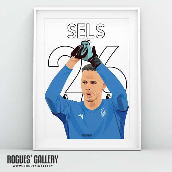 Matz Sels - Nottingham Forest - A0, A1, A2 or A3 Premier League Name & Number Prints