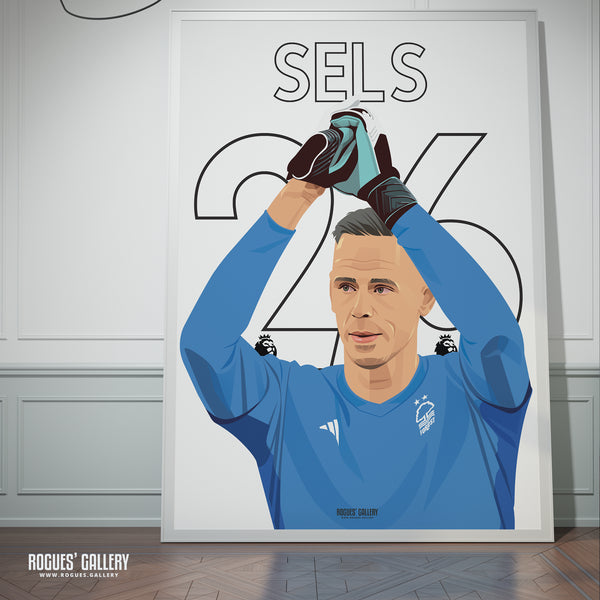 Matz Sels - Nottingham Forest - A0, A1, A2 or A3 Premier League Name & Number Prints