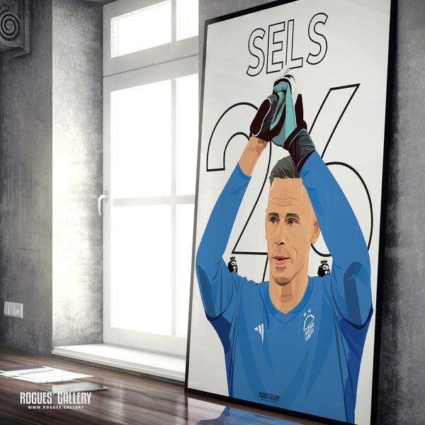 Matz Sels - Nottingham Forest - A0, A1, A2 or A3 Premier League Name & Number Prints