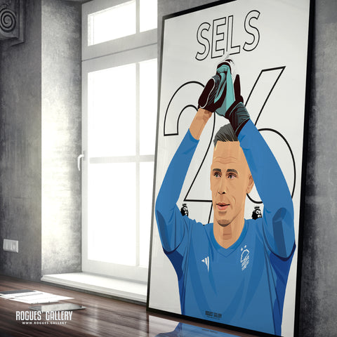 Matz Sels - Nottingham Forest - A0, A1, A2 or A3 Premier League Name & Number Prints