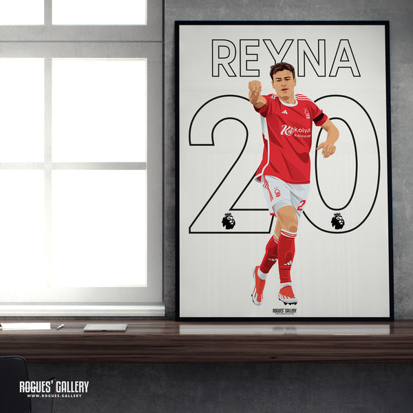 Gio Reyna - Nottingham Forest - A0, A1, A2 or A3 Premier League Name & Number Prints