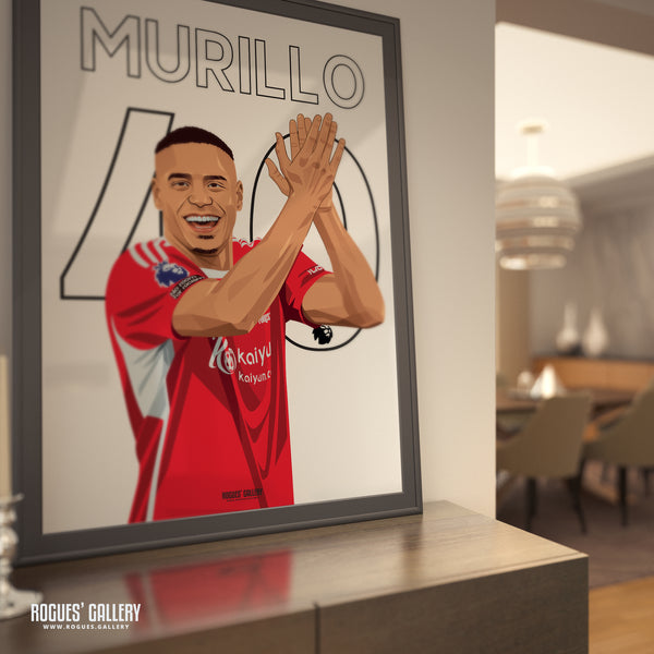 Murillo - Nottingham Forest - A0, A1, A2 or A3 Name & Number Prints