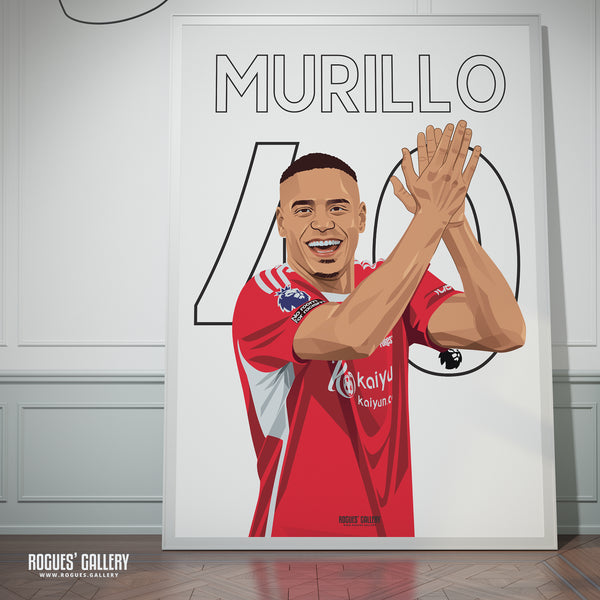 Murillo - Nottingham Forest - A0, A1, A2 or A3 Name & Number Prints