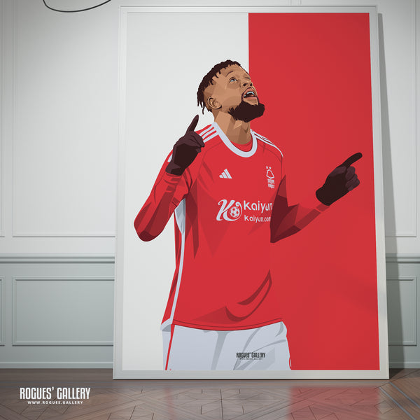 Divock Origi - Nottingham Forest - A0, A1, A2 or A3 Red & White Prints