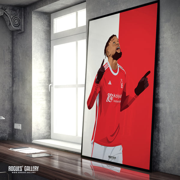 Divock Origi - Nottingham Forest - A0, A1, A2 or A3 Red & White Prints