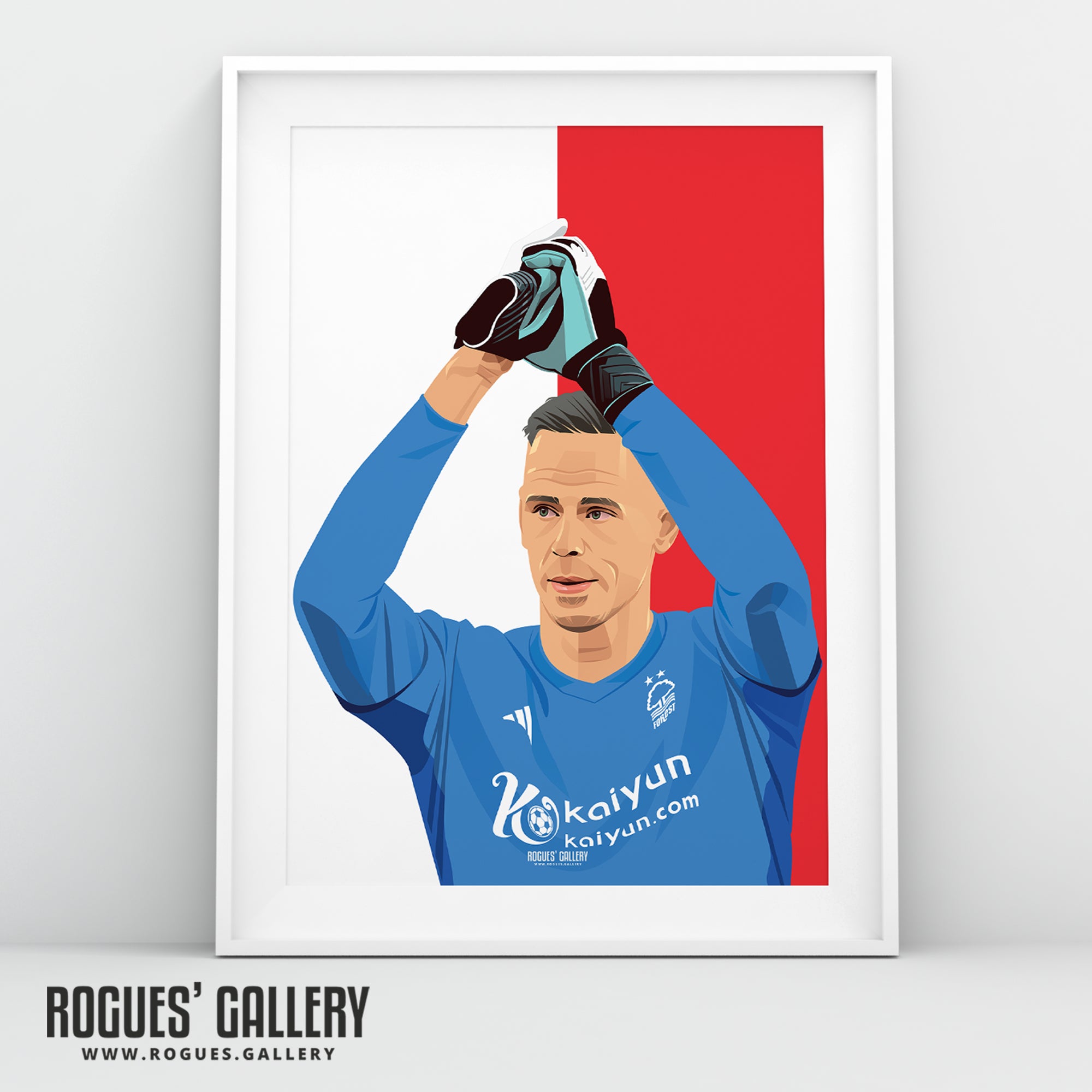 Matz Sels - Nottingham Forest - A0, A1, A2 or A3 Red & White Prints