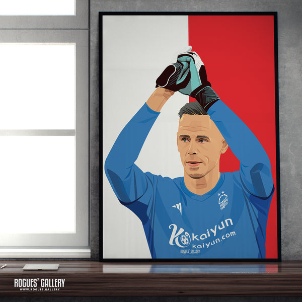 Matz Sels - Nottingham Forest - Signed A3 Red & White Prints