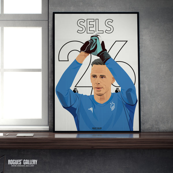 Matz Sels - Nottingham Forest - Signed A3 Premier League Name & Number Prints