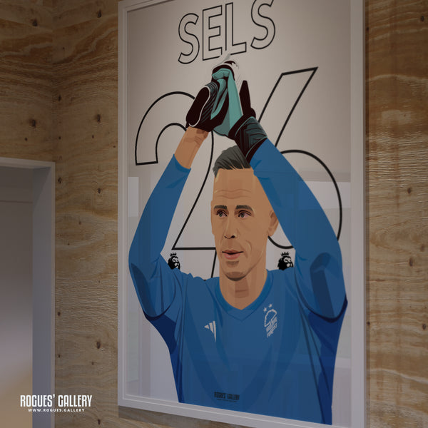 Matz Sels - Nottingham Forest - Signed A3 Premier League Name & Number Prints