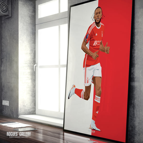 Nuno Tavares - Nottingham Forest - A0, A1, A2 or A3 Red & White Prints