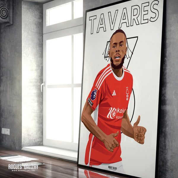 Nuno Tavares - Nottingham Forest - Signed A3 Premier League Name & Number Prints