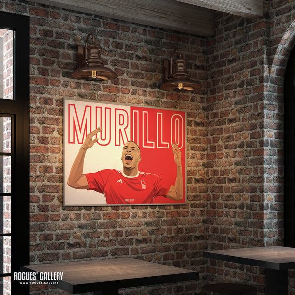 Murillo - Nottingham Forest - Signed A3 Name Prints