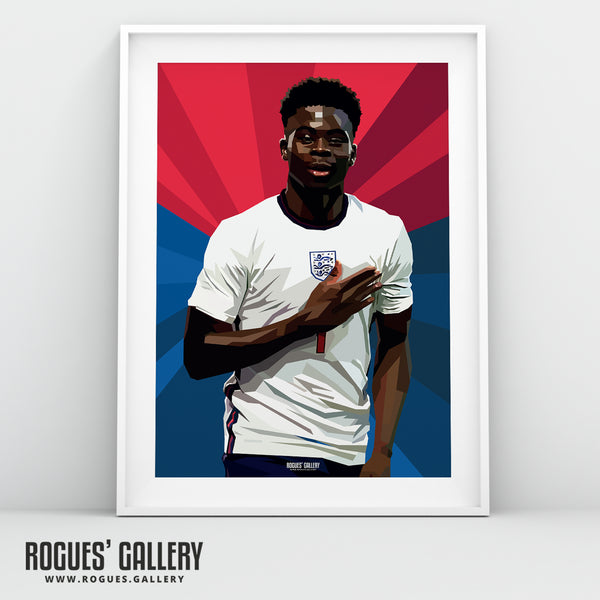 Bukayo Saka - Euro '24 England - A0, A2, A1 or A3 Pop Art Prints