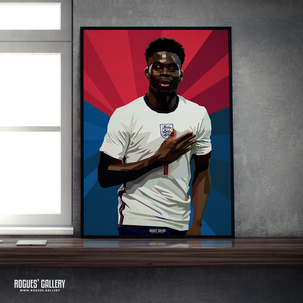 Bukayo Saka - Euro '24 England - A0, A2, A1 or A3 Pop Art Prints