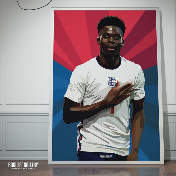 Bukayo Saka - Euro '24 England - A0, A2, A1 or A3 Pop Art Prints