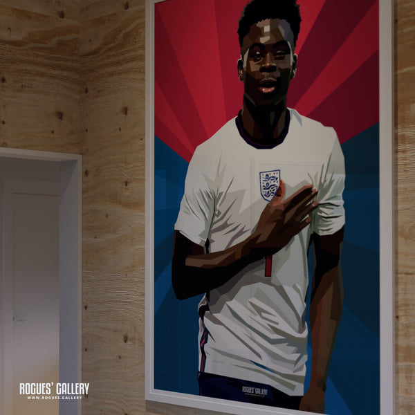 Bukayo Saka - Euro '24 England - A0, A2, A1 or A3 Pop Art Prints