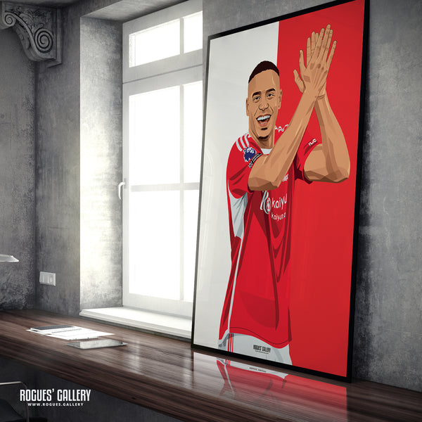 Murillo - Nottingham Forest - A0, A1, A2 or A3 Red & White Prints