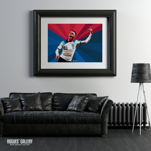 Phil Foden - Euro '24 England - A0, A2, A1 or A3 Pop Art Prints