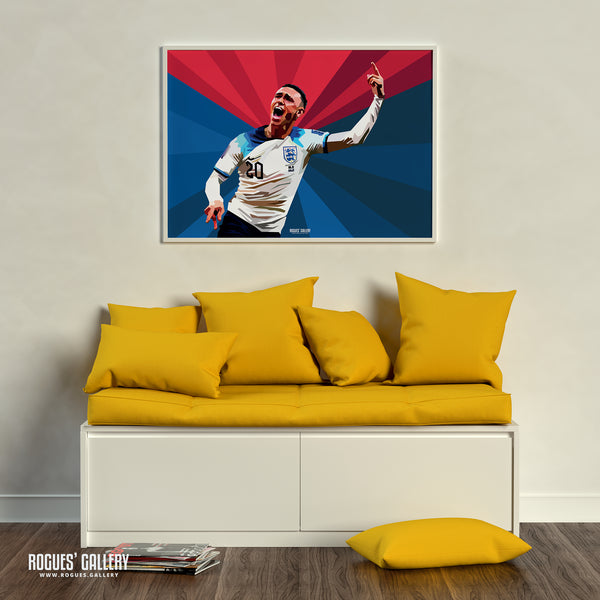 Phil Foden - Euro '24 England - A0, A2, A1 or A3 Pop Art Prints