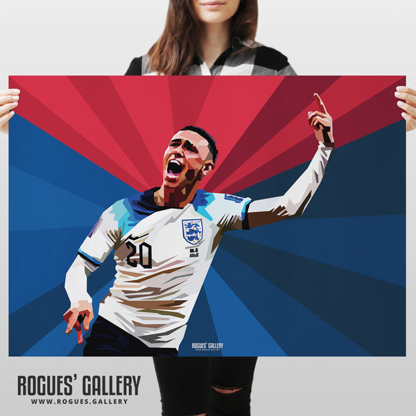 Phil Foden - Euro '24 England - A0, A2, A1 or A3 Pop Art Prints
